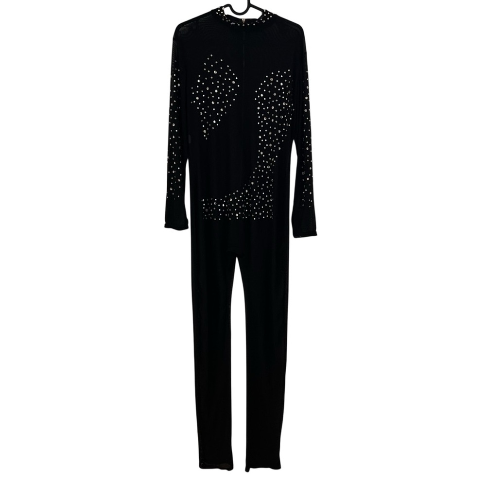 2/$15 XL Black Jumpsuit with Studded Design back zipper